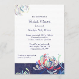 ガーデンキクラネイビーブライダルシャワー 招待状