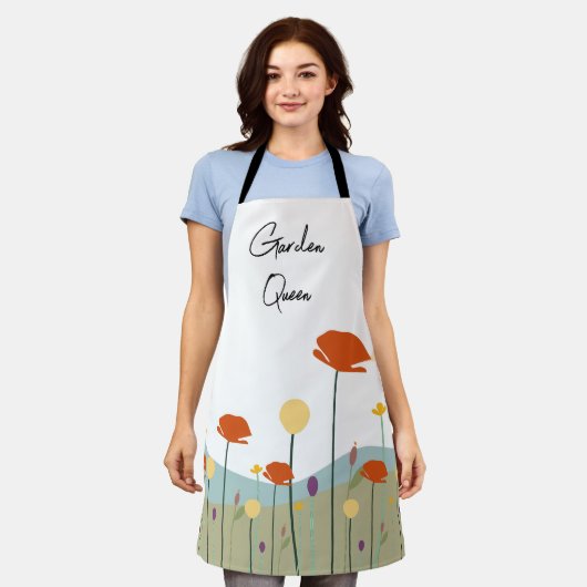 ガーデンクイーンエプロンカスタムフローラガーデナーギフト エプロン (着用した状態)