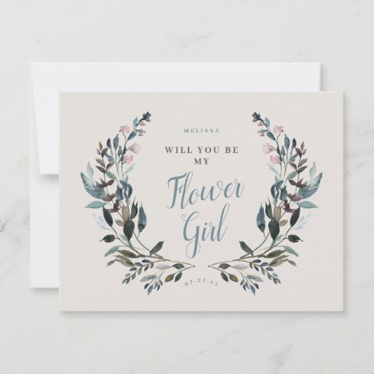 ガーデンクレストエッグシェルブリデスメイドフラワーガール 招待状 (正面)