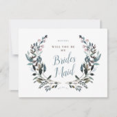 ガーデンクレストダスティブルーフローラブライドメイド 招待状 (正面)