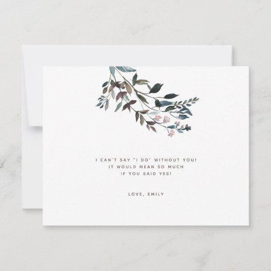 ガーデンクレストダスティブルーフローラブライドメイド 招待状 (裏面)