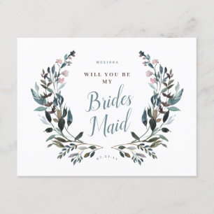 ガーデンクレストダスティブルーフローラブライドメイド 招待状