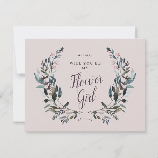 ガーデンクレストフローラムーヴパープルフラワーガール 招待状 (正面)