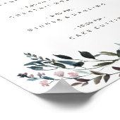 ガーデンクレストホワイトブルーフローラ結婚式 プログラム ポスター (角)