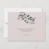 ガーデンクレストマウブパープルフローラ花嫁 招待状 (裏面)