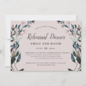 ガーデンクレストマウブパープル結婚フローラのリハーサル 招待状 (正面)