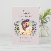 ガーデンクレストマウヴパープル結婚のフローラ写真 セーブザデート (スタンド正面)