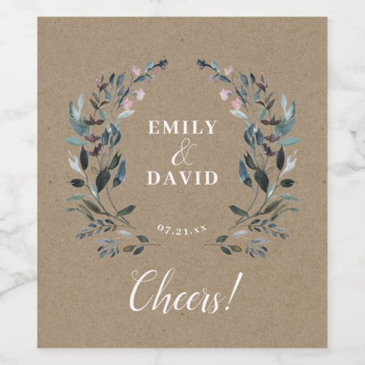 ガーデンクレスト素朴クラフト応援結婚式の引き出物 ワインラベル (シングルラベル)