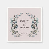 ガーデンクレスト結婚フローラズメイブパープル スタンダードカクテルナプキン (正面)