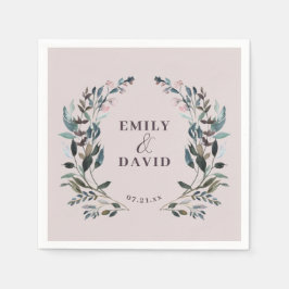 ガーデンクレスト結婚フローラズメイブパープル スタンダードカクテルナプキン