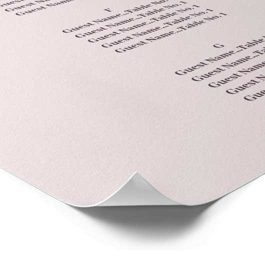 ガーデンクレスト |アルファベットの座席表の作成 ポスター (角)