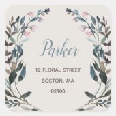 ガーデンクレスト |エッグシェルフローラ差出人住所 スクエアシール (正面)