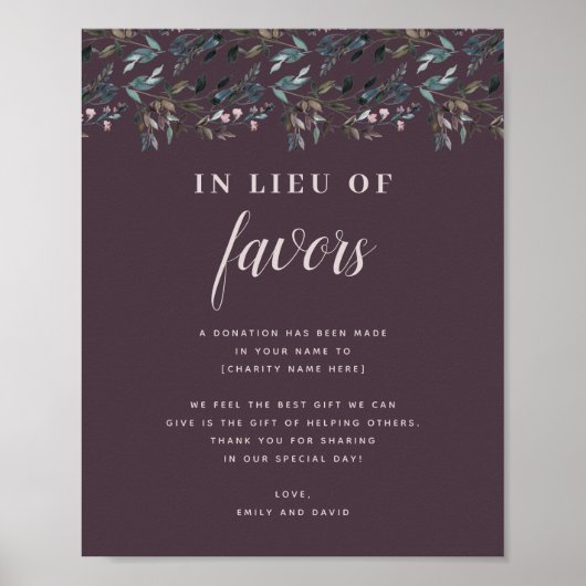 ガーデンクレスト |パープル結婚の寄付金チャリティー ポスター (正面)