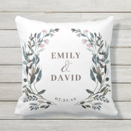 ガーデンクレスト |ホワイトブルーのフローラ結婚の名前 アウトドアクッション