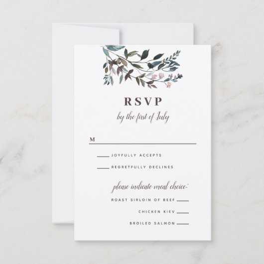 ガーデンクレスト |マウーブ |フローラメニュ結婚ーのオプション 出欠カード (正面)