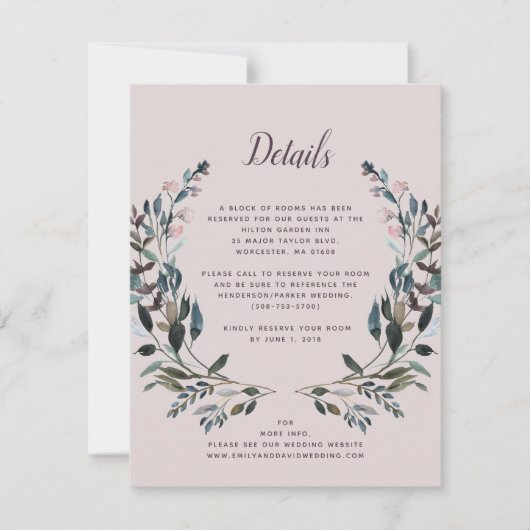 ガーデンクレスト |モーヴパープル結婚ズのホテル詳細 出欠カード (正面)