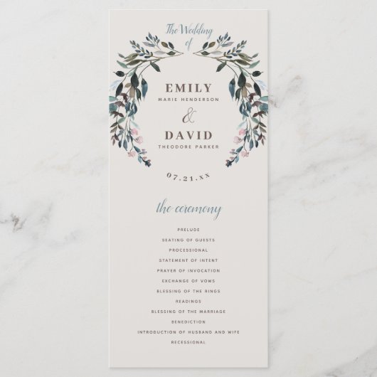 ガーデンクレスト |卵の殻 |フローラ結婚の式 プログラム (正面)