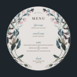 ガーデンクレスト |卵の殻 |結婚の円 メニュー<br><div class="desc">ブルーとピエレガントンクのユ色彩の鮮やかーで水色の花模様を取り入れたシックでシックなメニューで、背面に合わせ来たフローラルパターンを採用。提供されたテンプレートを使用して独自の文字でカスタマイズする。背景の色はニュートラルな卵殻の色に設定され、Eggshellの私たちの"Garden Crest"のコレクショ結婚ンとコーディネート。しかし感じ、あなたのテーマと一致させるために新しい塗り色を自由に選結婚択する。クリック「」ボタカスタマイズンは、必要に応じてフォントのサイズを増減したり、多かれ少なかれアイテムのスペースを作る。このメニュー素晴らしは、各ゲストのディナープレートの内側に置かれる。</div>