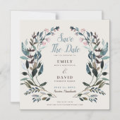 ガーデンクレスト |卵の殻 |結婚式の日付の保存 マグネット招待状 (正面)