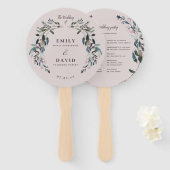 ガーデンクレスト | Mauve Purple Wedding Partyプログラム ハンドファン (正面&裏面)