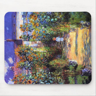 ガーデンクロードモネ夏ひまわり花 マウスパッド