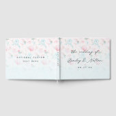 ガーデングラデーションフローラフランスのピンクピーニー結婚ズ ゲストブック (全面)