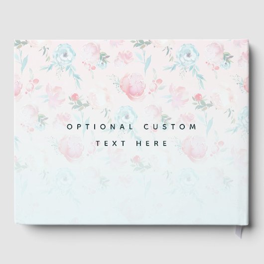 ガーデングラデーションフローラフランスのピンクピーニー結婚ズ ゲストブック (裏面)