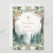 ガーデングリーナリーフラワーズバプテスマ招待状 招待状 (裏面)