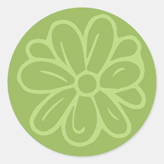 ガーデングリーンの花 ラウンドシール (正面)