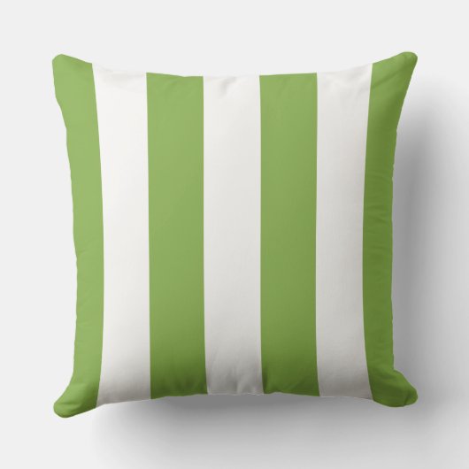 ガーデングリーンアンドホワイトストライプの装飾用クッション クッション (裏面)