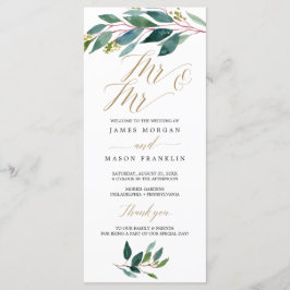 ガーデングリーンズゲイ結婚式 プログラムMr&Mr プログラム