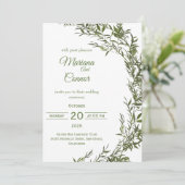 ガーデングリーンリーウォーターカラー結婚式招待状 招待状 (スタンド正面)