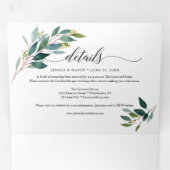 ガーデングリーン結婚ズトリフォールド招待状 三つ折り招待状 (内部最初)