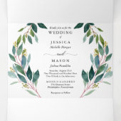 ガーデングリーン結婚ズトリフォールド招待状 三つ折り招待状 (内部中)