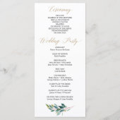 ガーデングリーン結婚式 プログラム – ミスター&ミセス (裏面)