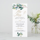 ガーデングリーン結婚式 プログラム – ミスター&ミセス (スタンド正面)