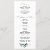 ガーデングリーン結婚式 プログラム – ラブ (裏面)