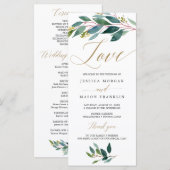 ガーデングリーン結婚式 プログラム – ラブ (正面/裏面)