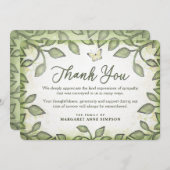 ガーデングリーン葉サンキューバタフライ サンキューカード (正面/裏面)