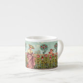 ガーデングローフラワーウーマンアートアンティーク エスプレッソカップ (正面右)