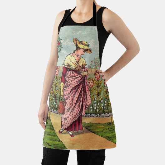 ガーデングローフラワーウーマンアートアンティーク エプロン (インサイチュ)