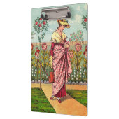 ガーデングローフラワーウーマンアートアンティーク クリップボード (左)