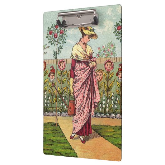 ガーデングローフラワーウーマンアートアンティーク クリップボード (左)