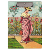 ガーデングローフラワーウーマンアートアンティーク クリップボード (正面)