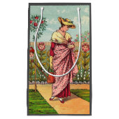 ガーデングローフラワーウーマンアートアンティーク スモールペーパーバッグ (正面)