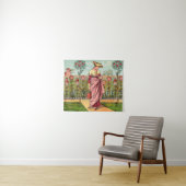 ガーデングローフラワーウーマンアートアンティーク タペストリー (インサイチュ(横))