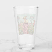 ガーデングローフラワーウーマンアートアンティーク タンブラーグラス (裏面)