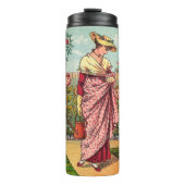 ガーデングローフラワーウーマンアートアンティーク タンブラー (正面)