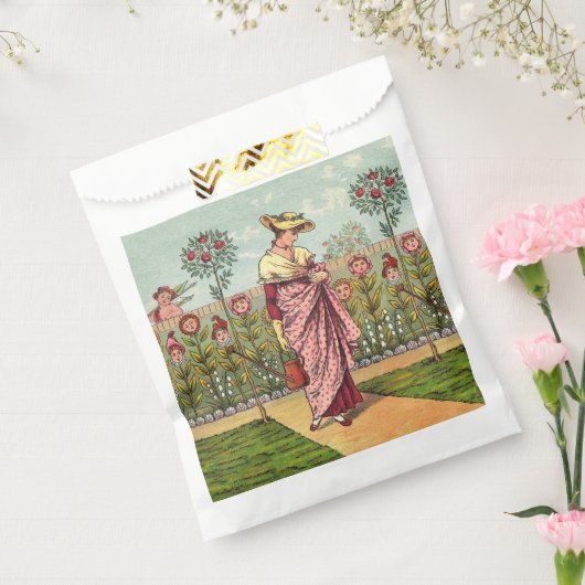 ガーデングローフラワーウーマンアートアンティーク フェイバーバッグ (封をした状態)