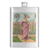 ガーデングローフラワーウーマンアートアンティーク フラスク (正面)
